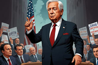 create a political or satirical cartoon