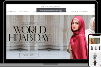 design muslim website islamic products store jilbab hijab dropshipping website