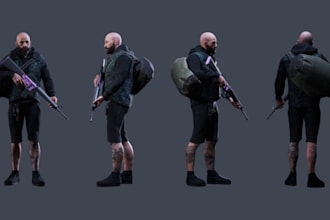 do 3d realistic character, 3d metahuman, 3d character model for games and movies