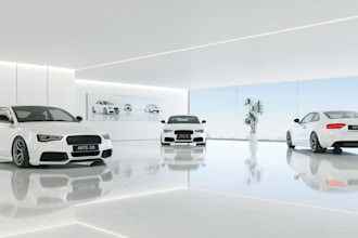 design fast 3d modern showroom, salon, spa, photorealistic render