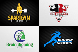 design unique sports, gym, fitness, health and clothing brand logo