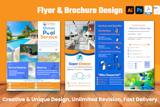 design eye catchy brochure, flyer, leaflet, postcards, catalog