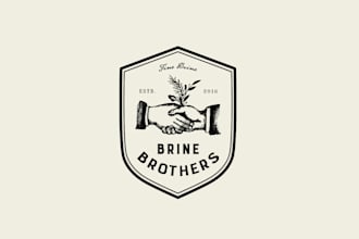 design premium pickle brine drink brine logo
