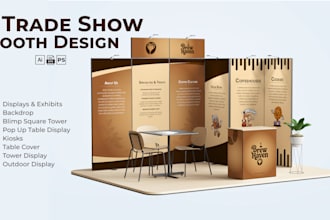 design trade show booth and backdrop for your exhibition