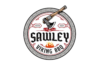 design awesome viking BBQ logo
