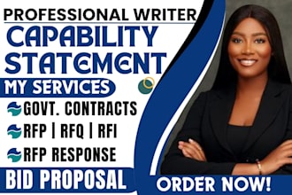design federal government capability statement apply for grant bid proposal rfp