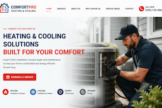 design wix squarespace hvac website hvac installation furnace repair website