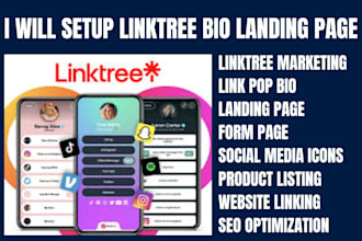 set up linktree link in bio landing page for your social media and store