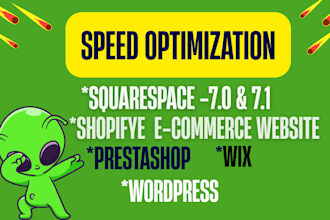 shopify prestashop duda wix squarespace speed optimization
