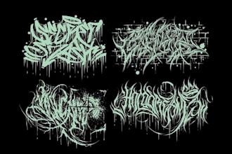 make brutal death metal, deathcore, black metal band logo
