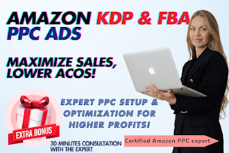 do amazon PPC ads campaign setup, management, optimization KDP book, fba product