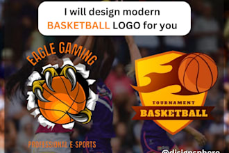 create modern logo for basketball team, baseball and soccer
