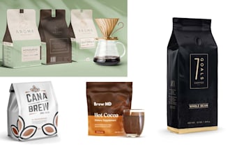 creative product label and box packaging design with free 3d mockup