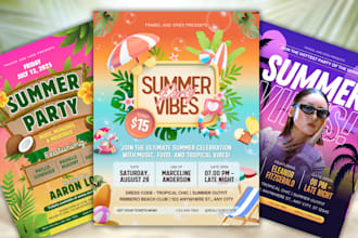 design custom summer flyer and summer social media post