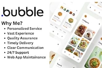build bubble web app, marketplace, saas, ai with bubble io, bubble developer