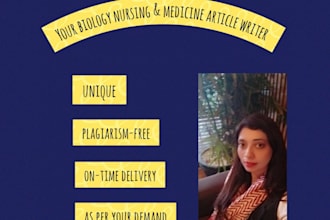write well researched plagiarism free articles in biology medicine and nursing