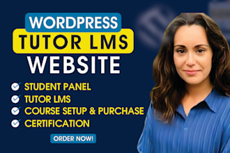 build wordpress elearning lms website with tutor lms and learndash