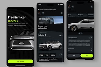 develop car marketplace app, car dealership car rental app, taxi booking website