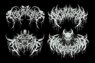 design death metal, black metal and heavy metal logo for your band