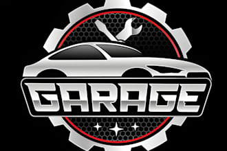 a cool motorcycle garage logo illustration design