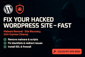 remove malware and fix your hacked wordpress website in 24 hours