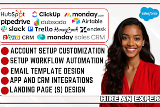 setup airtable crm hubspot monday dubsado clickup zoho crm worflow automation