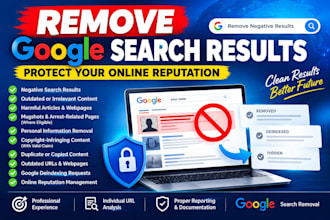 remove negative links delete articles mugshots deindex bad google search results