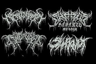 create a professional death black metal logo for you