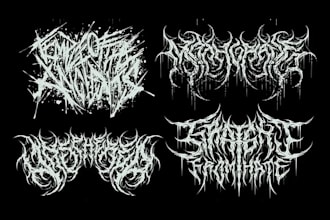 create a mystical folk black metal logo