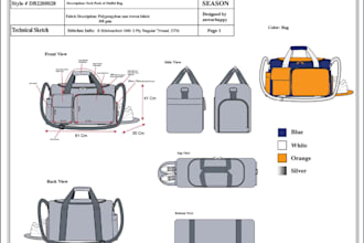 create tech pack for bags purse handbag, mylar bags travel, tote bag
