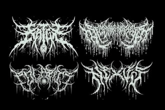 create a horror grindcore logo with gore effect