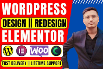 build, clone, redesign wordpress website or wordpress elementor website design