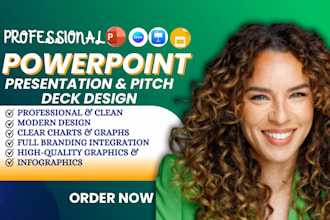 design powerpoint presentations, pitch deck, google slides, canva presentation