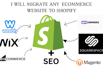 migrate wix, wordpress, bigcommerce, squarespace, weebly store to shopify