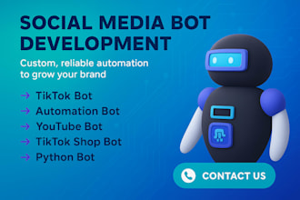develop instagram api bot social media bot python bot tiktok bot telegram bot