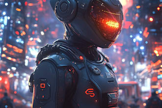 make unique sci fi character art or sci fi illustration