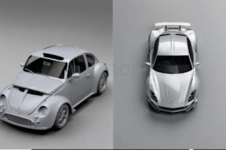 create 3d car modeling, 3d car design, games asset, vehicle model, gta v, fivem
