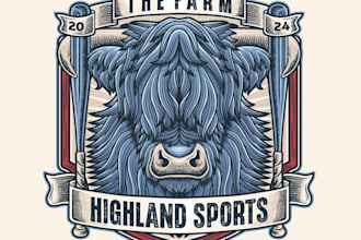 create a retro vintage classic farm, sports logo design