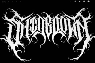 design you a brutal death metal, slamming, deathcore logo