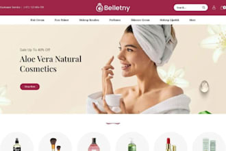 design stunning skin care website beauty shopify store cosmetic makeup website