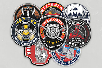 create vintage badge logo patch sticker design