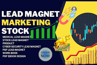 design pdf lead magnet, medical ebook, stock, cyber security, finance, product