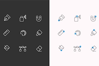 design unique and modern custom icons set