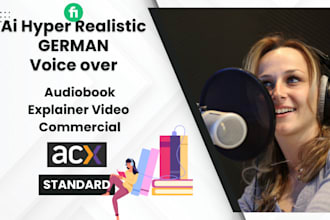do professional german voiceover for audiobooks  videos acx approved