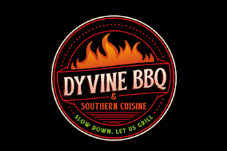 draw food, bbq, cafe, coffee shop and restaurant logo