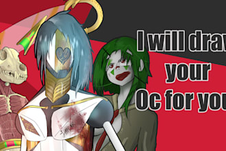 draw anime character design for pfp, oc, fan art, dnd and more