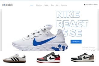 design highly profitable shoe shopify sneakers store footwear dropshipping store