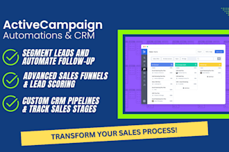 set up automations and CRM with activecampaign for b2b