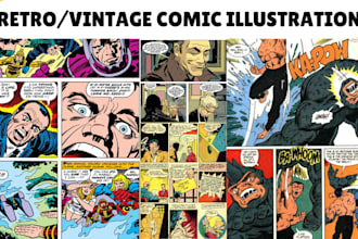 draw retro comic book retro illustration for comic vintage old school comic art