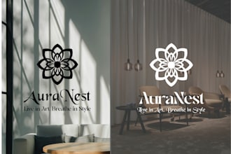 do custom modern luxury interior logo with professional touch